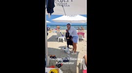 'Beggar' attacks beach administrator with walking stick after being asked to leave in Romania