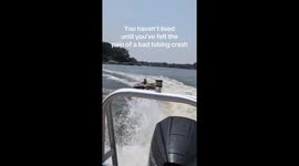 Tuber launched high into the air after hitting massive wake on Fox Lake