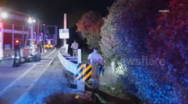 US, Los Angeles: Pomona 1 Shot On 60 Freeway On-Ramp Embankment