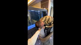 Fish repeatedly jumps out of aquarium in Heilongjiang, China