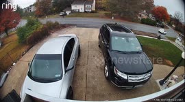 Stolen Car With Four Teenagers Smashes Into Fence and Two Parked Cars