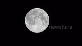 The December Full Moon known as the Cold Moon seen over the skies of East London. It was also a Supermoon