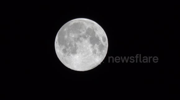 The December Full Moon known as the Cold Moon seen over the skies of East London. It was also a Supermoon