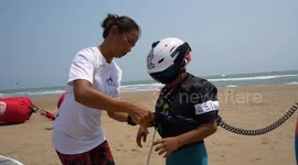 Nine-year-old water sports wizard becomes the youngest to windsurf across the Gulf of Thailand