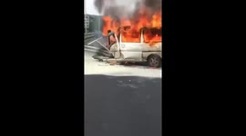 [Graphic Warning] Archive: Tragic aftermath of van crashing into guardrail and bursting into flames (2017)