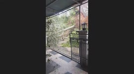 Terrifying Landslide Slams Road and Homes as Extreme Weather Batters West Sumatra