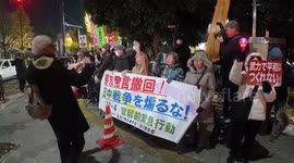 Japan: Japanese residents rally, urging PM to retract erroneous remarks regarding China's Taiwan