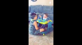 Big Brother's Daily Mission: Making His Little Brother Laugh!