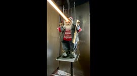 Santa Claus Decoration Completely Melted by Supersonic HVOF Blast — Extreme Holiday Destruction & ASMR Melt-Down