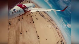 Australia: Waterbomber Drops Retardant On Federation Crop Fire