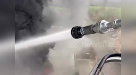 Italy: Fire Rips Through Food Company In Lomagna