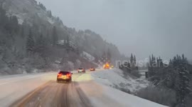 US: Heavy Slush And Snow Make SR-210 Slick Through Cottonwood Canyons