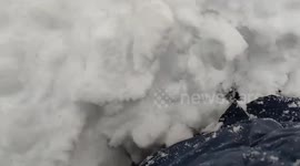 Heavy overnight snowfall buries car and streets in Minakami, Japan