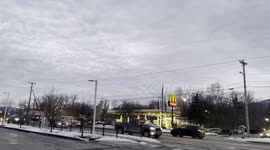 Heavy Traffic in Bennington Vermont after the storm hit.