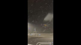 Heavy snow falls during a strong burst of accumulation in West Virginia, USA