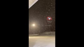 Intense winter snowfall transforms Hillsville in Virginia, USA