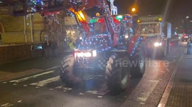 East Sussex Aglow: 60+ Tractors Spread Christmas Cheer in Charity Run!