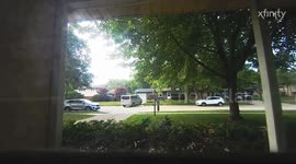 Parked car damaged in hit-and-run in Champaign, Illinois, USA