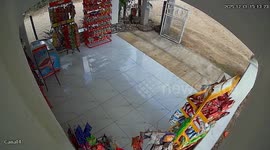 Child accidentally topples store display in Guatemala
