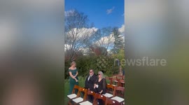 Grandad goes viral for hilariously avoiding guests at grandchild’s wedding