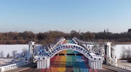China: Construction of 23.8-meter-high snowman begins in start of snow sculpture expo in northeast China's Harbin
