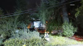 US, Los Angeles: Mount Washington Residential Fire