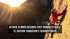 US rock climber becomes first woman to scale 'El Capitan' formation's toughest route