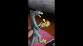 Toddler Only Eats With Dinosaur Toy