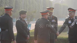 Russian defense minister welcomed by his Indian counterpart with official ceremony in New Delhi