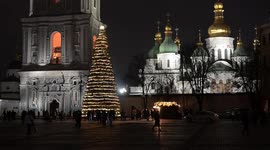 Kyiv's festive tree lights up central square as wartime Christmas approach