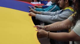 Venezuelan community marches in Lima for peace