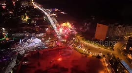 DRONE - Syrians gather in Tartus to mark first year since Baath regime’s fall