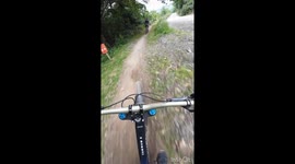 Downhill Mountain Biker’s Back Wheel Explodes
