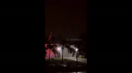 Intense nighttime storm unleashes heavy rain and lightning in North Port, Florida
