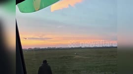 Italy: Plane Lands On Single Wheel Before It Breaks In Dramatic Italy Touchdown