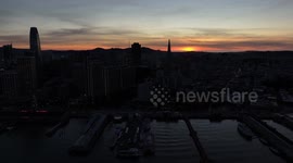 Stunning sunset paints San Francisco skyline
