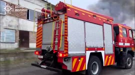 Russian strike ignites massive fire at food warehouse in Lutsk, Ukraine says