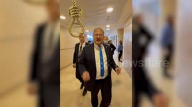 Israeli far-right minister wears ‘greasy rope’ badge during Knesset debate on death penalty for Palestinians
