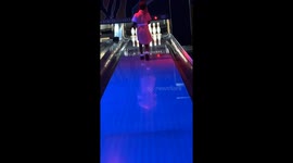 Child hilariously reacts after missing bowling shot in Seminole, Florida, USA