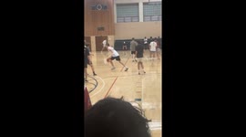 Player slips and loses shoe during basketball game in Michigan, USA