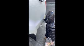 I found my child had been frozen in place by the car