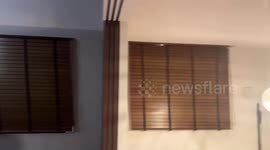 Hanging lamps swaying after the earthquake in Aomori, Japan