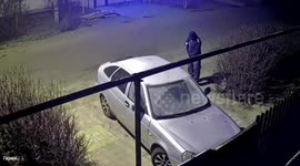 Man sets parked Lada Priora on fire in Volgograd, Russia