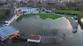 Storm Bram leaves Worcester’s county ground submerged yet again.