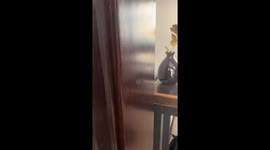 Girl plays piano upside down in Shandong, China