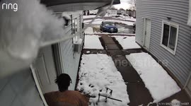 Brother Gets Instant Karma as Snow Dumps on Him