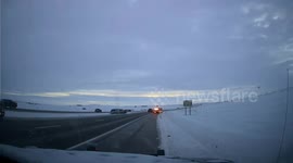 US: Deputy Escapes Catastrophe As Vehicle Flips At Crash Scene On I-94