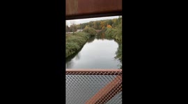 Green River flooding after storm hits Kent, Washington, USA