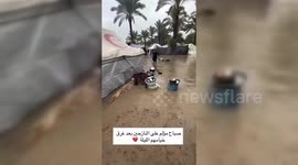 Heavy Rains Flood Gaza, Deepening Suffering in Tents and Shelters