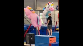 Gymnastics unicorn performance in Whangārei, New Zealand